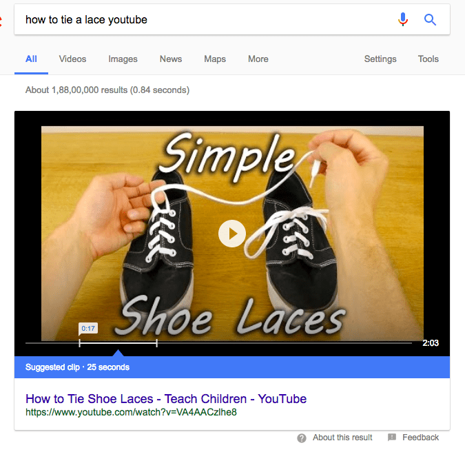 9 hechos que demuestran que el contenido en video es cada vez mas importante para las SERP 1 Screen