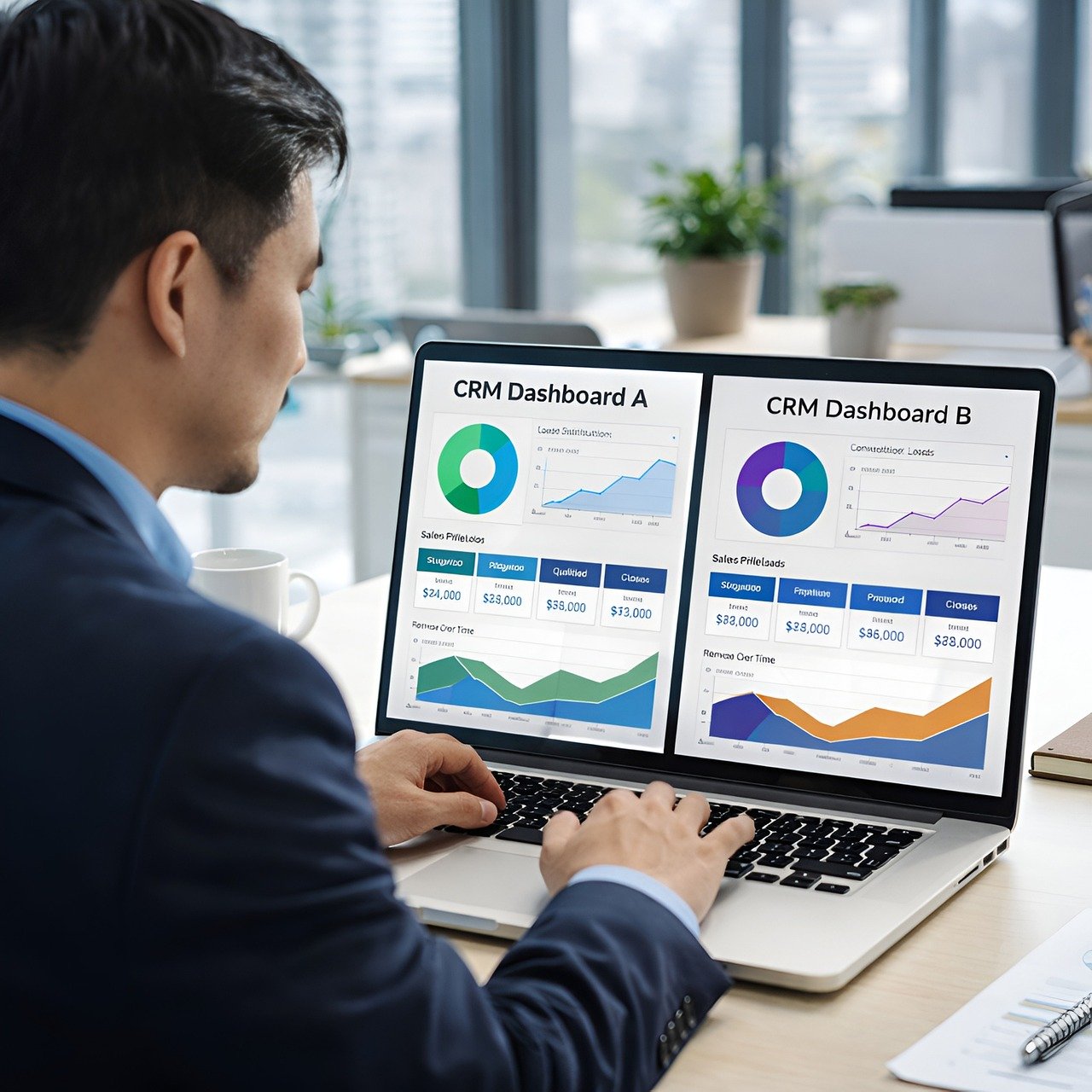 Panel de CRM y analítica para gestión profesional de clientes inmobiliarios