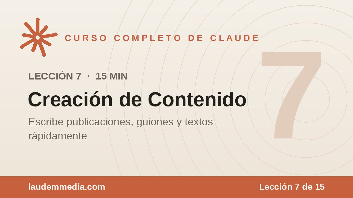 Creación de Contenido con Claude: Posts, Guiones y Textos con tu Voz (Curso de Claude – Lección 7) 3 Creación de Contenido con Claude: Posts, Guiones y Textos con tu Voz (Curso de Claude – Lección 7)