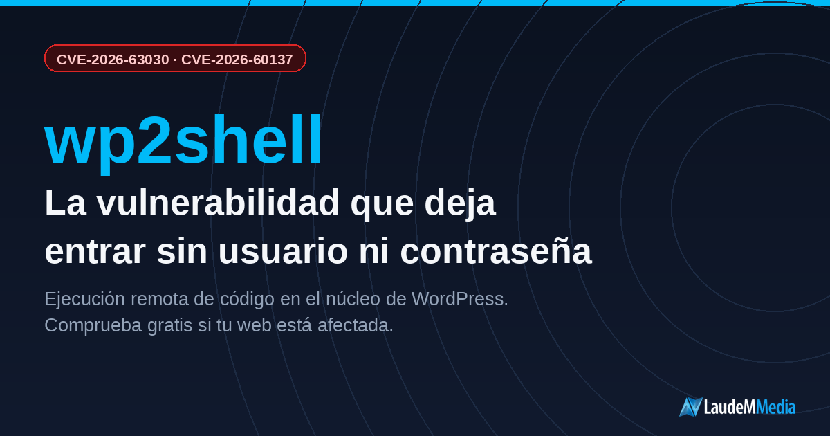 wp2shell: la vulnerabilidad que deja entrar en tu WordPress sin contraseña 1 wp2shell: la vulnerabilidad que deja entrar en tu WordPress sin contraseña