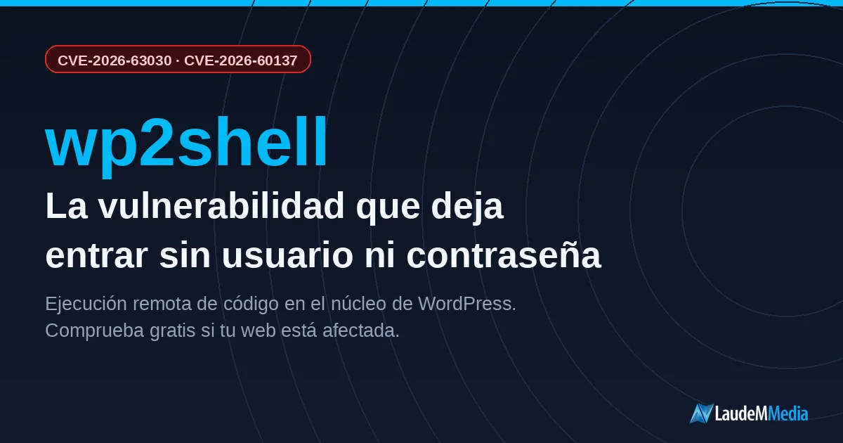 wp2shell: la vulnerabilidad que deja entrar en tu WordPress sin contraseña 5 wp2shell: la vulnerabilidad que deja entrar en tu WordPress sin contraseña